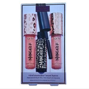 NEW Tarte Maneater Mascara And Liquid Blush Trio